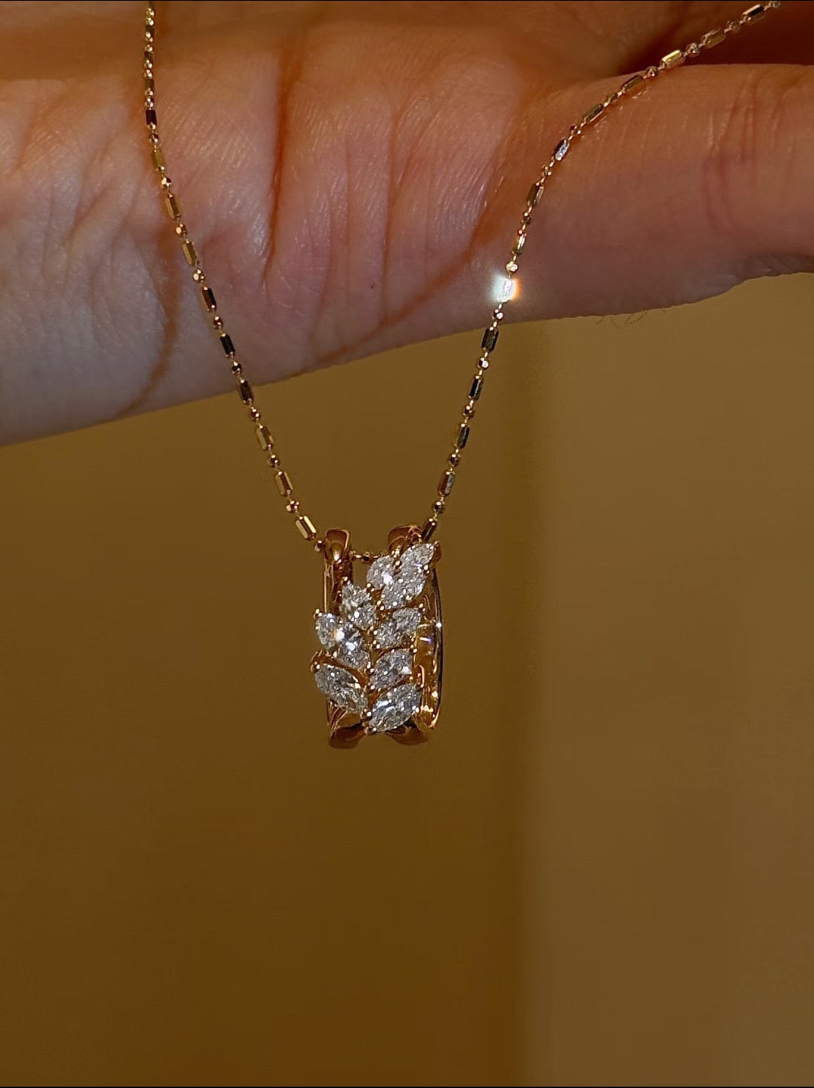 18K Gold Wheat Diamond Jewelry