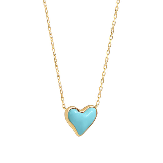 Sterling silver colored enamel heart necklace