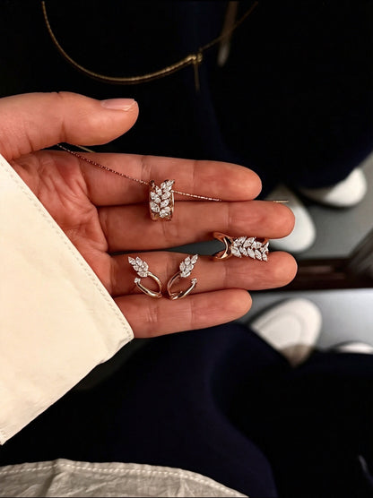 18K Gold Wheat Diamond Jewelry