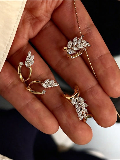 18K Gold Wheat Diamond Jewelry