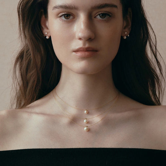 Invisible Chain Freshwater Pearl Necklace