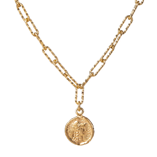 Sterling Silver Paperclip Coin Necklace