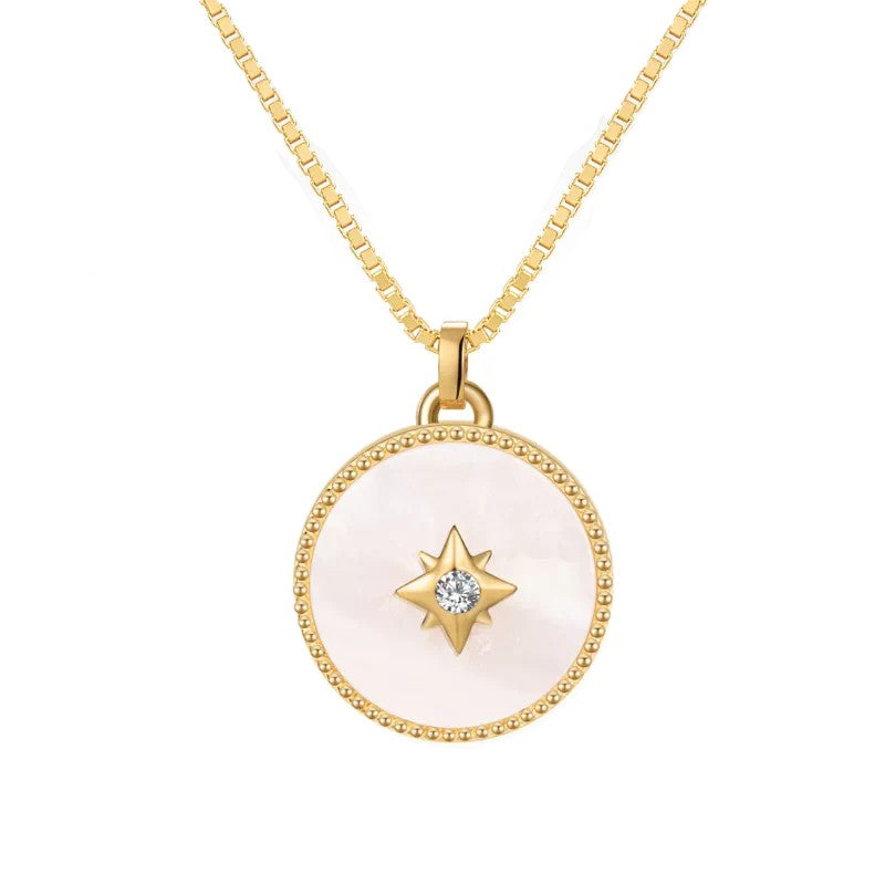 Declaras Genuine Mother of Pearl Heart Necklace 18K Gold Vermeil