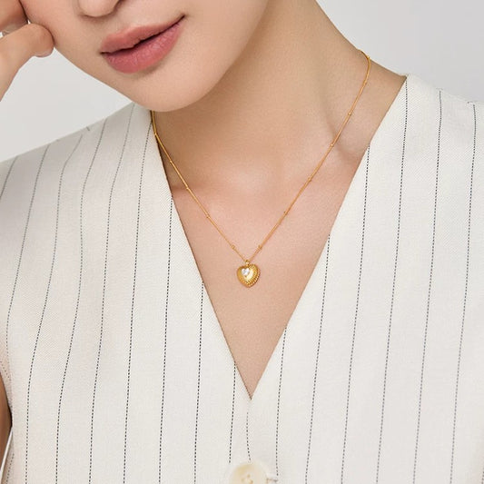 Sterling Silver Seashell Heart Necklace