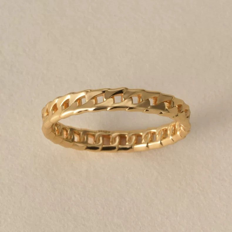 Sterling Silver Woven Chain Ring