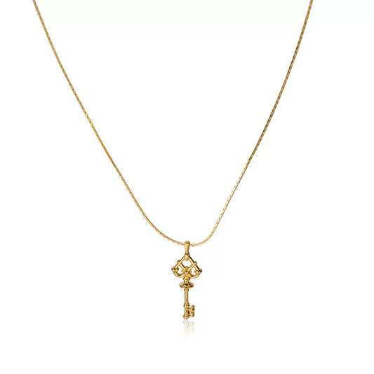 Sterling Silver Spade Key Necklace
