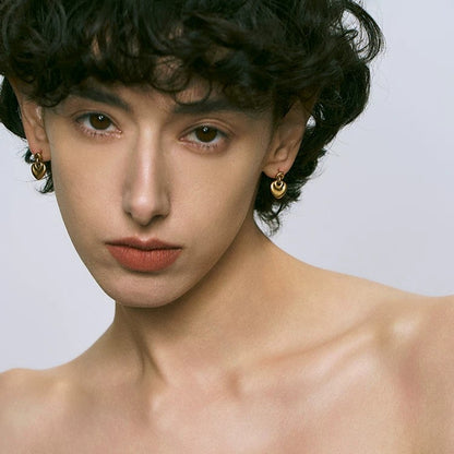 Sterling Silver Distressed Heart Earrings