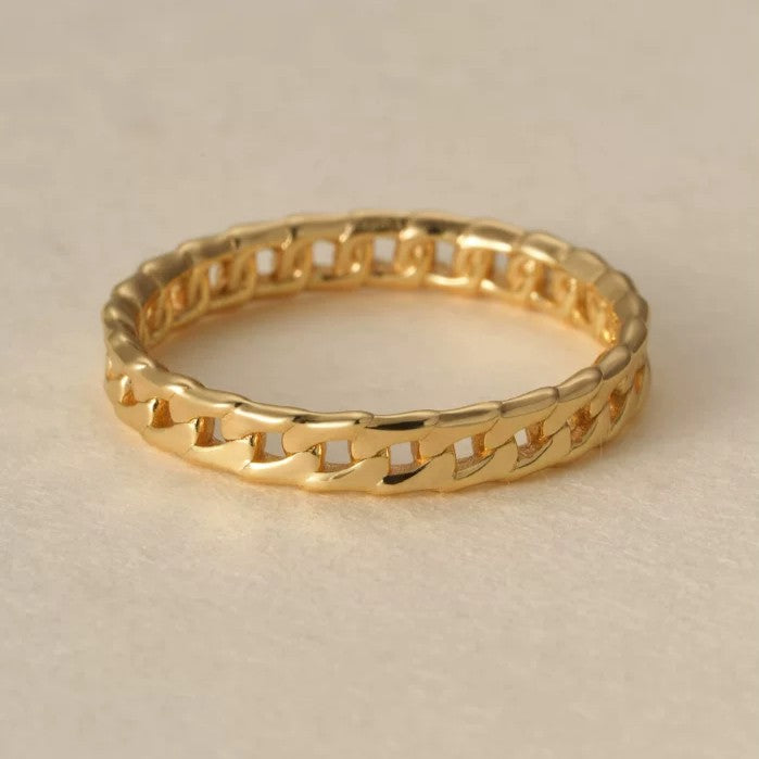 Sterling Silver Woven Chain Ring