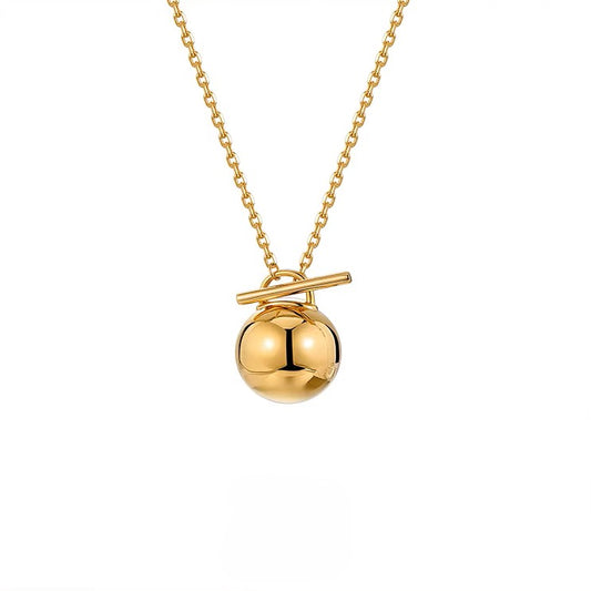 Sterling Silver Ball-Shaped Sweater Chain Long Necklace