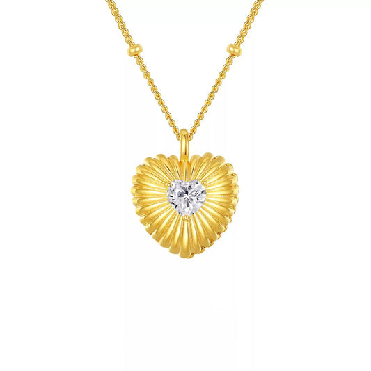 Sterling Silver Seashell Heart Necklace