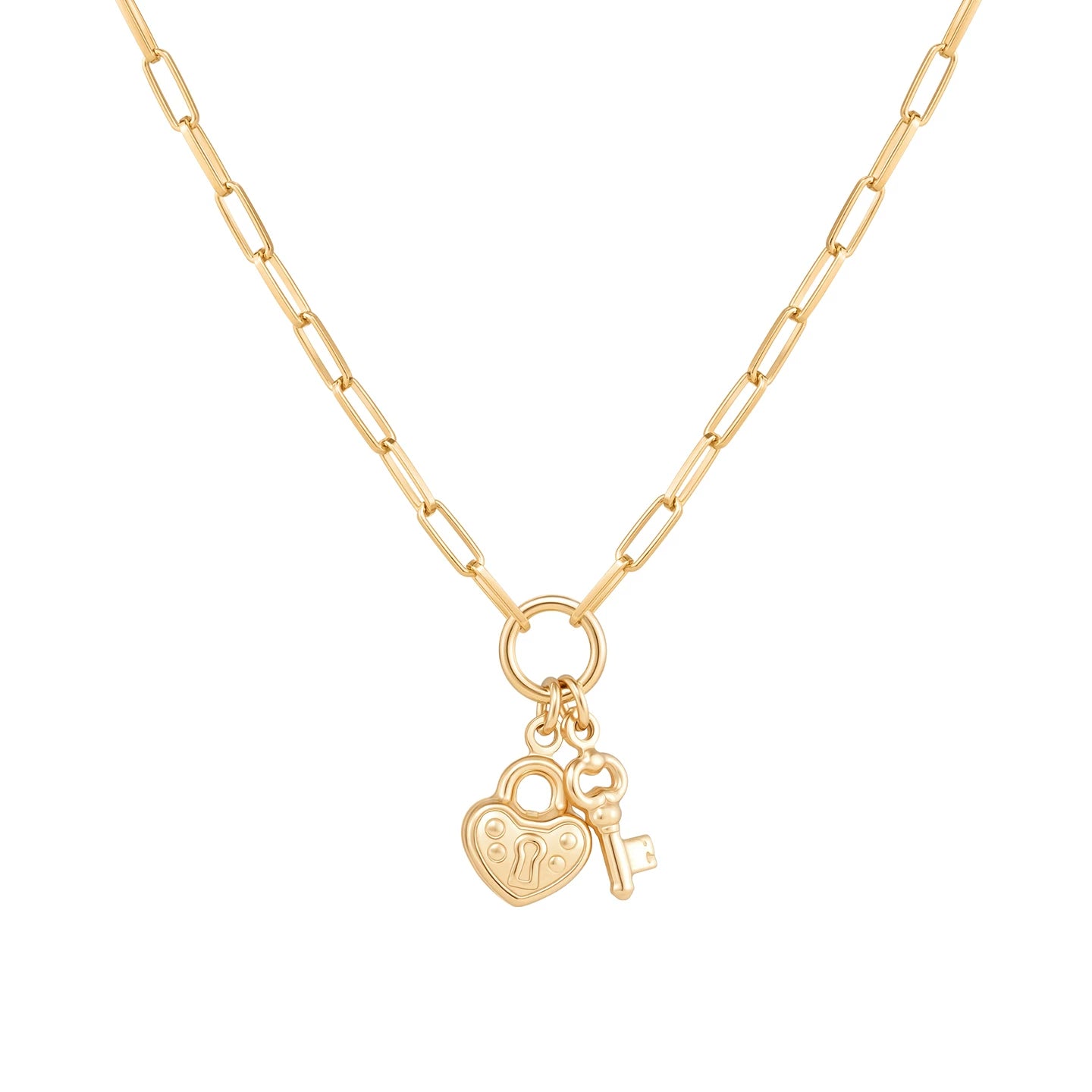 Sterling Silver Heart And Key Necklace