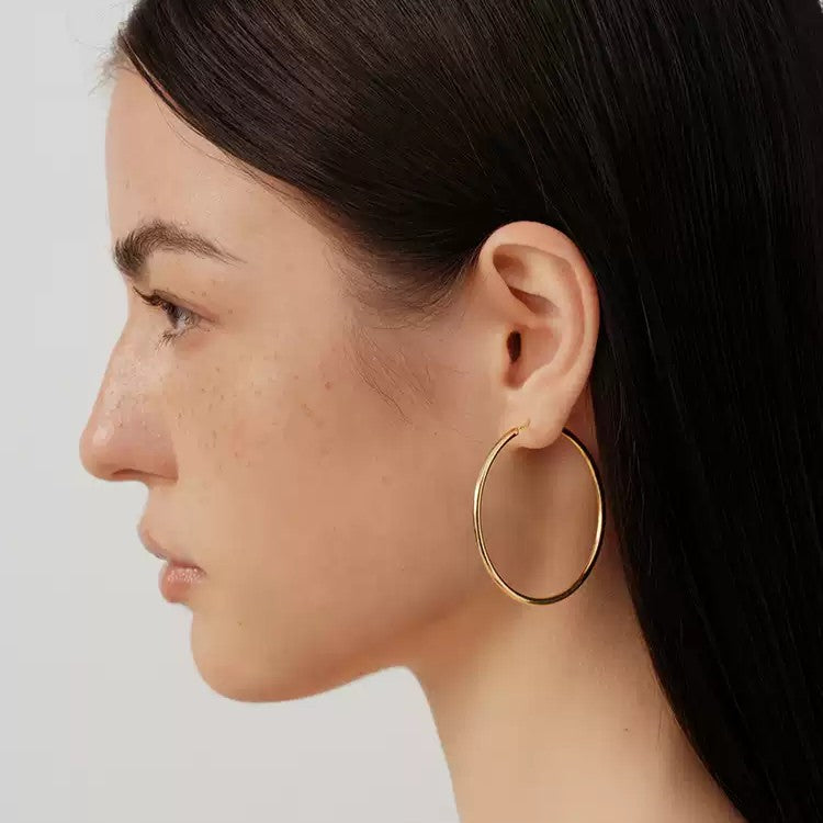 Sterling Silver Ultra-Fine Hoop Earrings