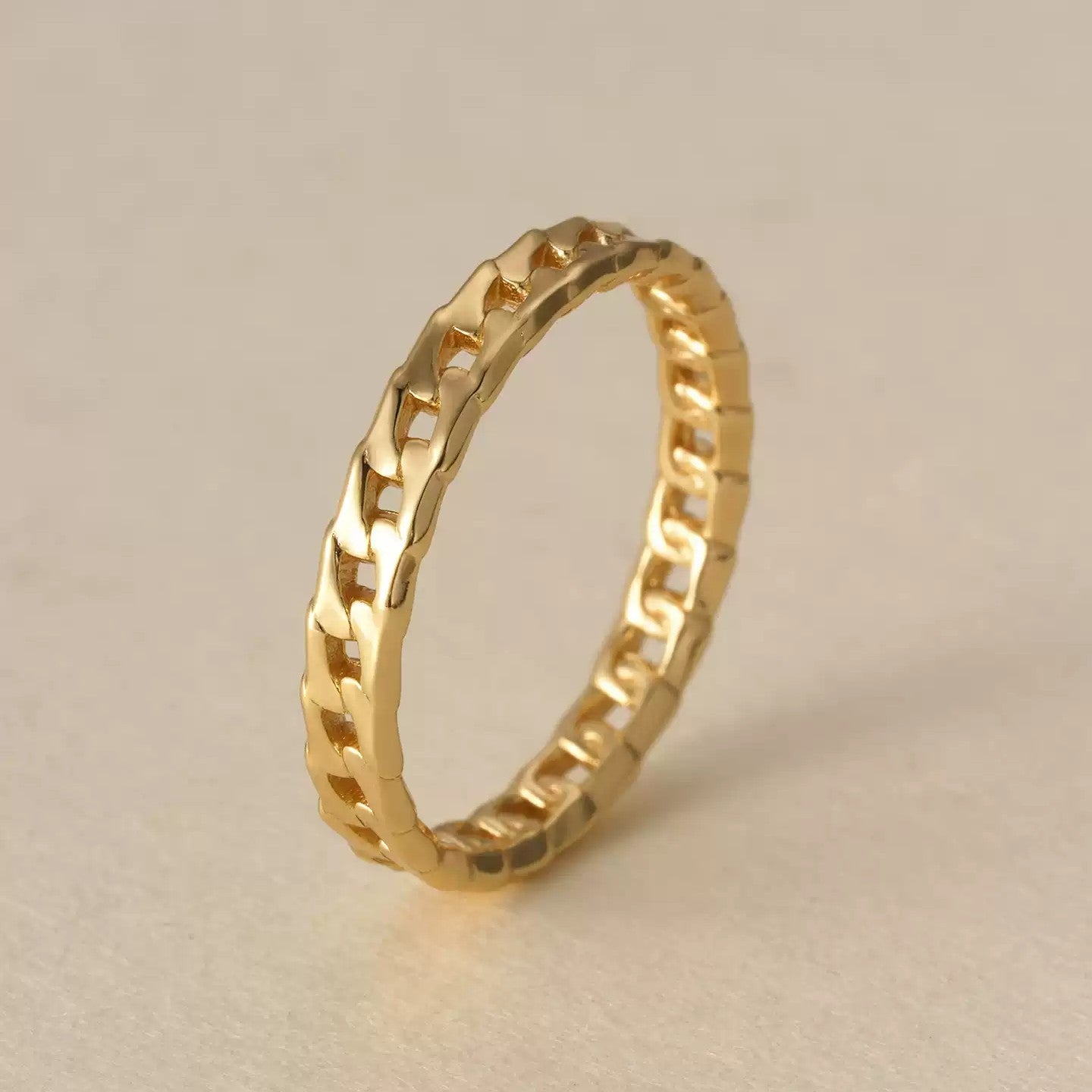 Sterling Silver Woven Chain Ring