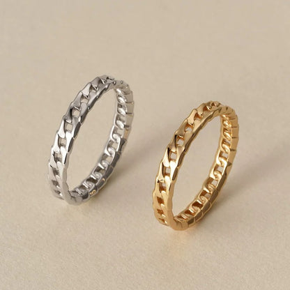 Sterling Silver Woven Chain Ring