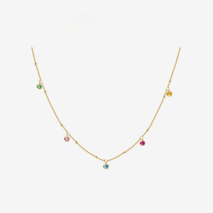 Sterling silver colored zircon necklace
