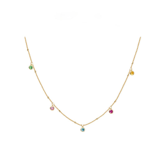 Sterling silver colored zircon necklace