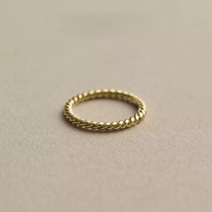 Sterling Silver Plated with 18K Gold Twisted Braid Ring