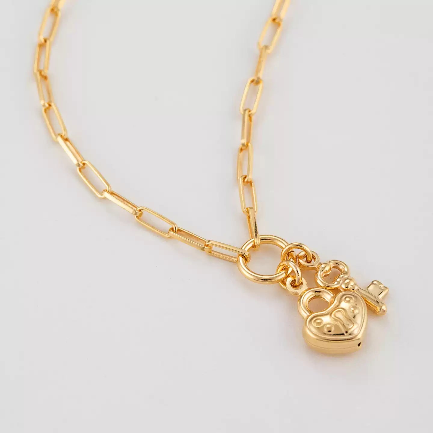 Sterling Silver Heart And Key Necklace