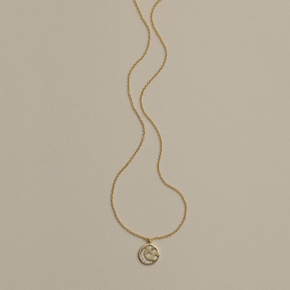 18K Gold Vermeil Sterling Silver Crescent Moon and Starburst Medallion Necklace | Declaras